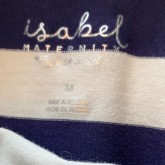 ♥️Isabel Maternity by Ingrid & Isabel Navy and White Striped Short Sleeve Tee - Picture 4 of 4